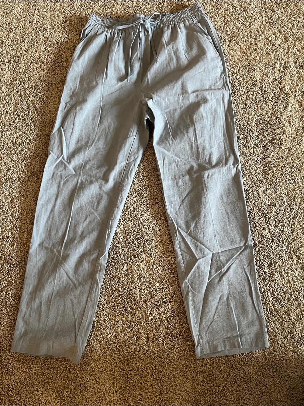 SHEIN Light Blue Drawstring Relaxed Jogger Pants